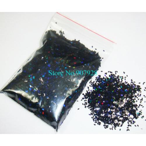 Free Shipping-50g/bag Laser Black Dazzling Diamond Glitter Paillette Spangles Shape for DIY Nail Art Decoration-Wholesales