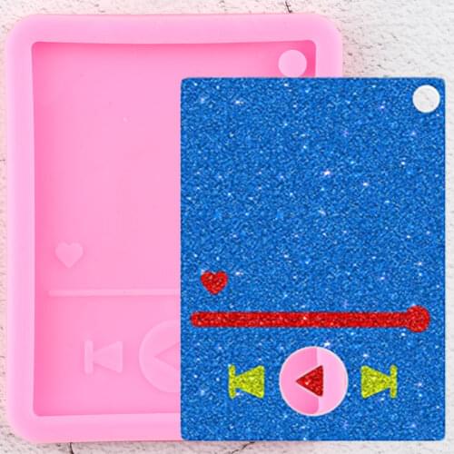 Shiny Glossy Resin 7.5cm Media Player Mold Epoxy Craft Keychain Silicone Moulds Polymer Clay DIY Jewelry Making Pendant Molds