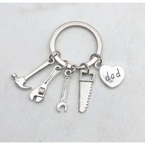 Daddy Keychain ,Tool keychain, Hammer wrench Charm Keychain , Dad Charm , Dad Gift