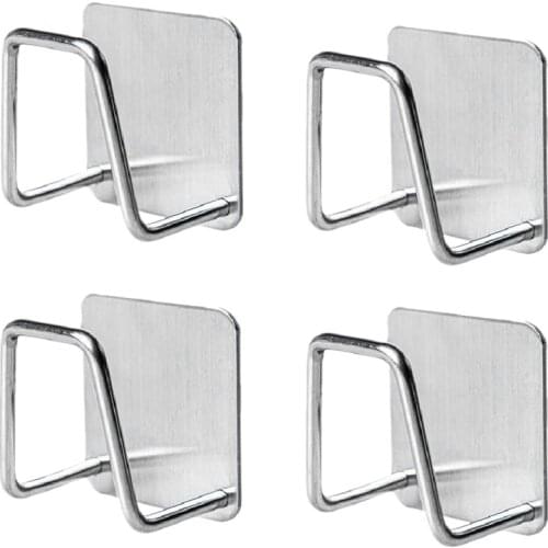 4Pcs Sponge Holders,Strong Adhesion Rustproof & Waterproof Small Sponge Holder for Kitchen Sink,Caddy,Brush & Pot Lid