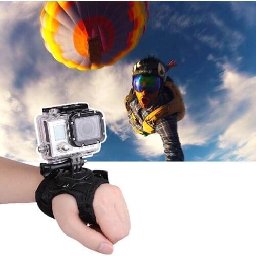 For GoPro Hero 4 3+ 3 2 Camera Fist Adapter Band Case for Go Pro Accessories 360 Degrees Wrist Band Arm Strap Belt Tripod Mount