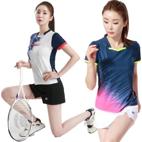 Breathable Badminton Shirt Table Tennis Uniforms Tennis Quick Dry Running Sport Short Sleeve Training Women Game Tee