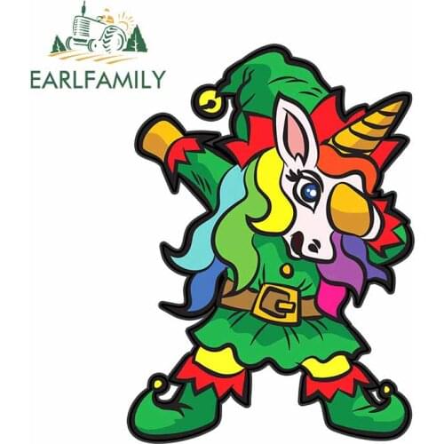EARLFAMILY 13cm x 9.5cm for Unicon Elf Colorful Car Stickers Personality Motorcycle Decal Refrigerator Cartoon Vinyl Car Wrap