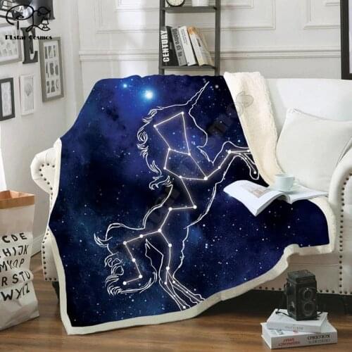 Starry Unicorn animal Fleece Blanket 3D full printed Wearable Blanket Adults/kids Fleece Blanket drop shippng