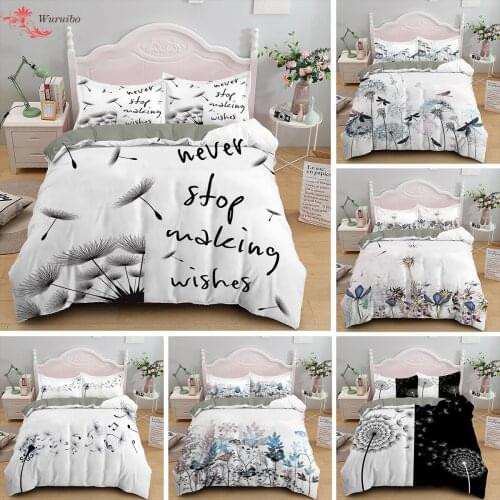 Dragonfly And Dandelion Bedding Set Teens Adult Girls Queen King Size Duvet Cover 2/3pcs Nordic Bed Covers 240x220 Home Textiles