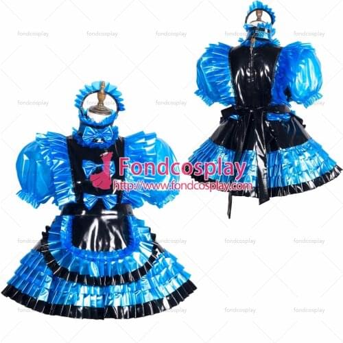Sissy maid pvc dress lockable Uniform cosplay costume Tailor-made[G3770]