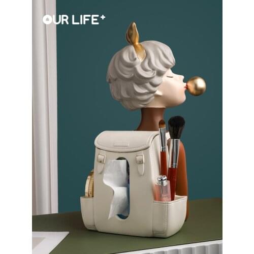 Creative Nordic Modern Light Luxury Bubble Girl Tissue Box Ornaments Gathering Living Room for Girlfriend Wedding Gift