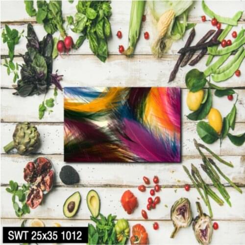 Rainbow Color Glass KesmeTahtası Chopping Board with Anti Bacterial Cutting Table American Service 25x35cm