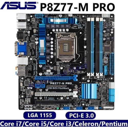 Motherboard Asus P8Z77-M PRO LGA 1155 Core i7 i5 i3 Celeron Pentium Mainboard DDR3 32GB Desktop P8Z77 M Original PCI-E 3.0 Used