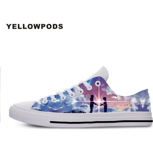 Mens Shoes Casual NEW Anime Your Name Kimi No Na Wa Kawaii Cute Couple Hip Hop Unisex Hipster Good Quality White Brand Shoes