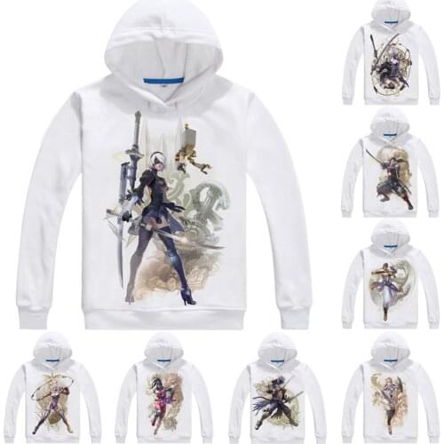 Nier Automata 2B YoRHa No 2 Type B Mens Hoodies Soulcalibur VI Soul Calibur 6 Men Sweatshirt Streetwear Anime Hoodie Long Hooded