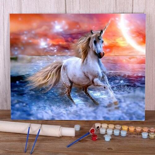 Animal Horse DIY Paint By Numbers Kit Acrylic Paints 40*50 Canvas Painting Decorative Paintings For Adults Handiwork Art