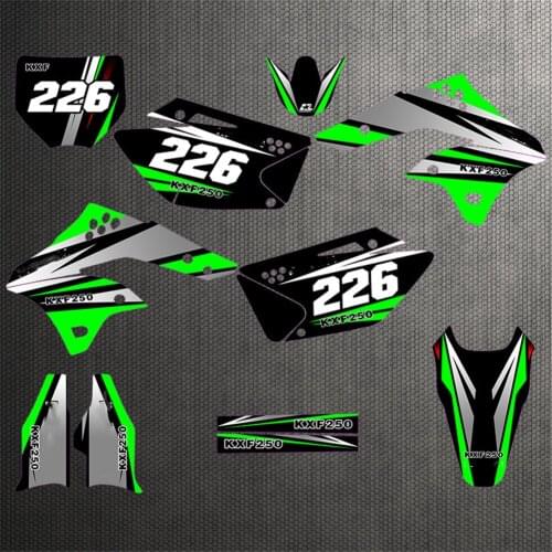 Free customized Numbers Names Motocross KXF 250 3M Stickers Decals Graphics kits For Kawasaki KX250F KXF250 2006 2007 2008