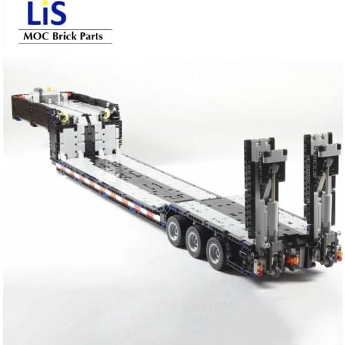 NEW Technic RC Power Mobile RC low loader with ramps Carriage Towing Head MOC Building Blocks Bricks DIY Toys Kids Toys