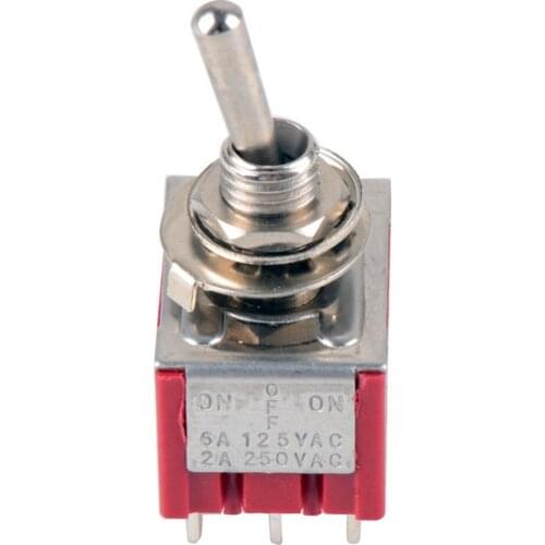 High Quality NEW Red 9 Pin ON-OFF-ON 3 Position Mini Toggle Switch AC 6A/125V 3A/250V VE521 P
