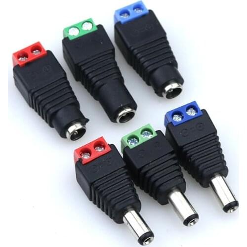 1 sets Male + Female 12V 2.1x5.5MM DC Power Jack Plug Audio AUX free welding socket Connector