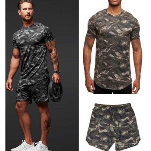 New man Fashion Shorts Set Men Summer 2pc Tracksuit Short SweatShirt + Shorts Sets Beach Mens Casual Tee Shirts Set Sportswears