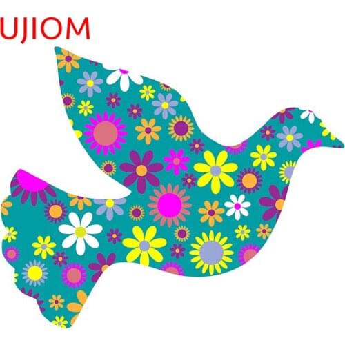 UJIOM Flower Dove Sticker Wallstickers Kids Room Floor Removable Wall Poster Waterproof Wallsticker Home Decor Art PVC Stickers