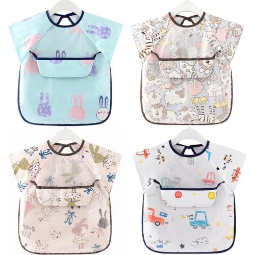 Waterproof Baby Bibs Infant Eating Children Drawing Sleeveless Baby Bandana Bibs Cute Baby Bibs Soft Cotton Meal Burp Eva Cloths