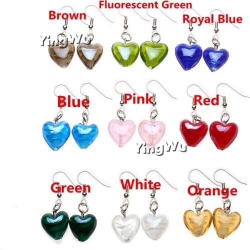 Yingwu Fashion Heart Murano Glass Inspiration Baroque Lampwork Waterdrop Earrings Jewelry For Women Drop Dangle Earrings Gift