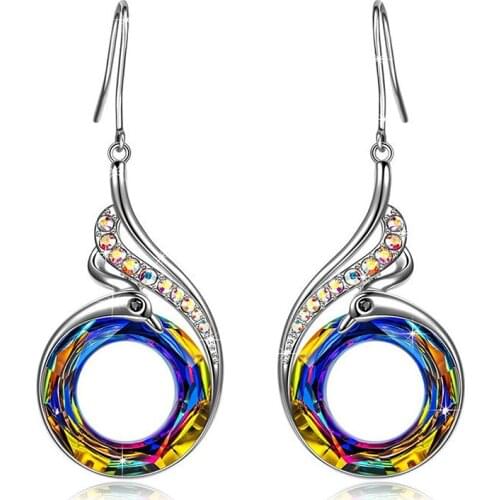 Jewelry Women Dangle Earrings Colorful Crystals Drop Dangle Earrings Women Gorgeous Gift For Birthday Party Accessories