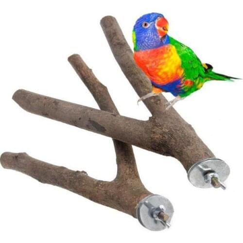 1 PC 15/20 centimeters Parrot Raw Wooden Fork Tree Stand Rack Toy Hamster Birdhouse Cage Props