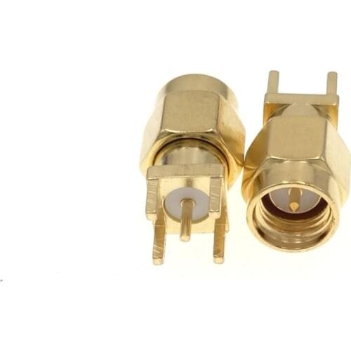 100pcs SMA Male Plug Center Solder For PCB Mount RF Connector