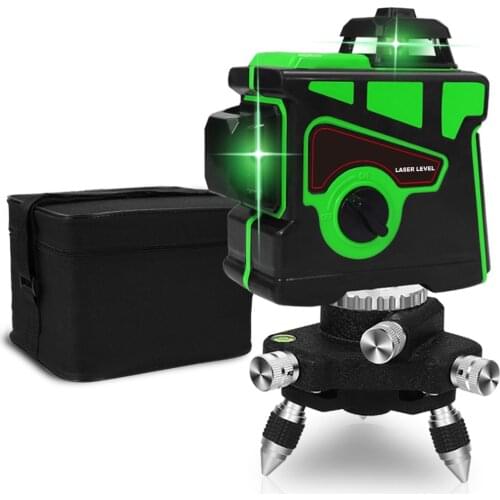 12 Lines 3D Laser Level Self-Leveling 360 Degree Horizontal And Vertical Cross Green Light Laser Level Wall Sticking Instrument