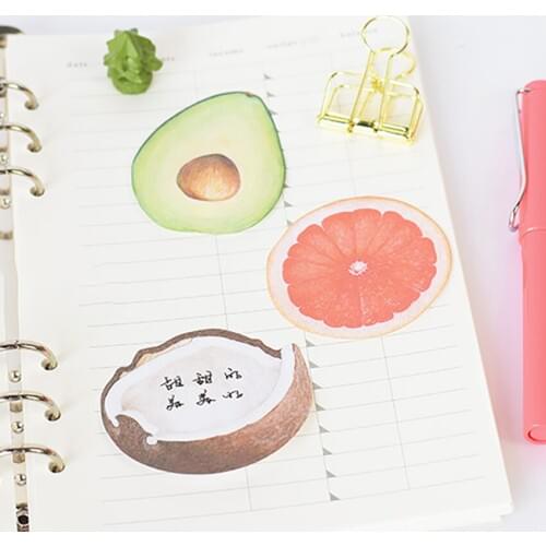 30sheet/pc Cute Kawaii Fruit Notebook Memo Pad Self-Adhesive Sticky Notes Office School Supplies Memo Pad grapefruit
