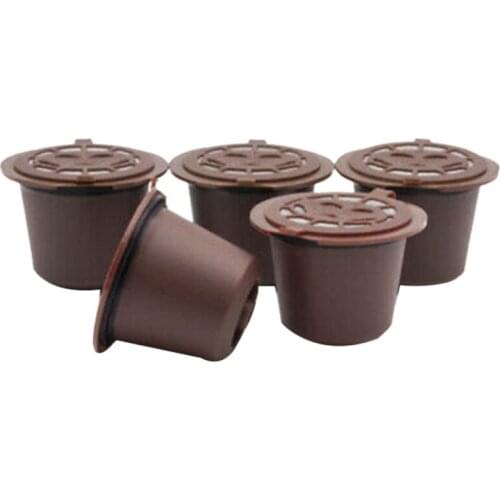 5/Pcs Stainless Steel Filter Reusable Coffee Capsules for Nespresso Machines(B)