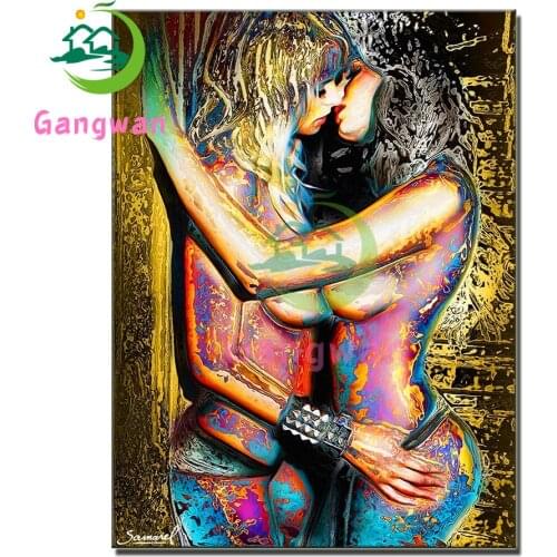 DIY Diamond Painting kissing woman 5D Diamond embroidery Cross Stitch Lesbian Full Round Square Diamond mosaic hobby lady gift