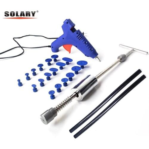 Car Paintless Dent Repair Tool Auto Dent Puller Suction 18pcs Cup Car Body Dent Damage Repair Hand Tool Pulling Bridge Hammer