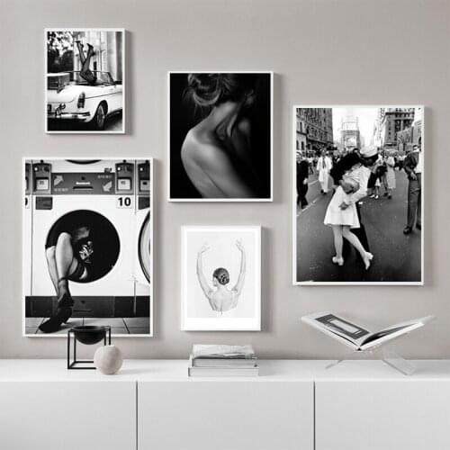 Black and White Posters and Prints Modern Wall Art for Sexy Girl Room Decorative Picture Home Decor Canvas Paintings on The Wall