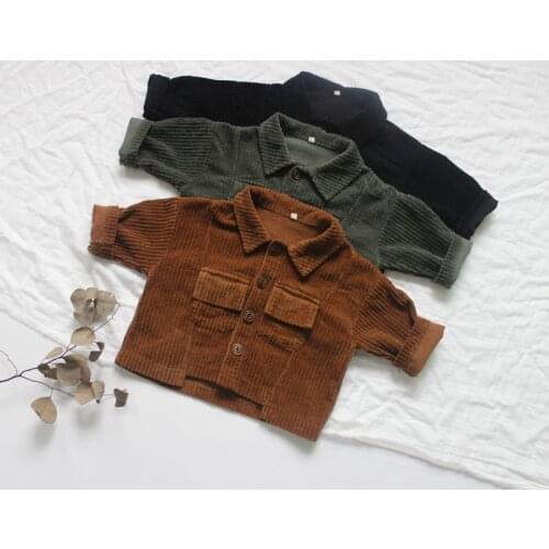 Childrens Autumn Jacket 2019 Korean New Kids Corduroy Jacket Baby Boys Loose Casual Coats Outwear Fashion Jacket for Boys 2-8Y