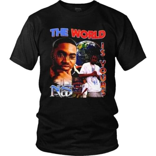 Fashion Retro Nas Illmatic T Shirts Men Short Sleeved Hip Hop Rapper T-shirt Printed Tee Tops Pure Cotton Slim Fit Tshirt Merch