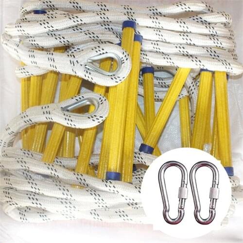 15/10M Flexible Ladder Rope Ladder Insulated Ladder Rescue Ladder Rock Climbing Anti-Skid Engineering Rope Ladder