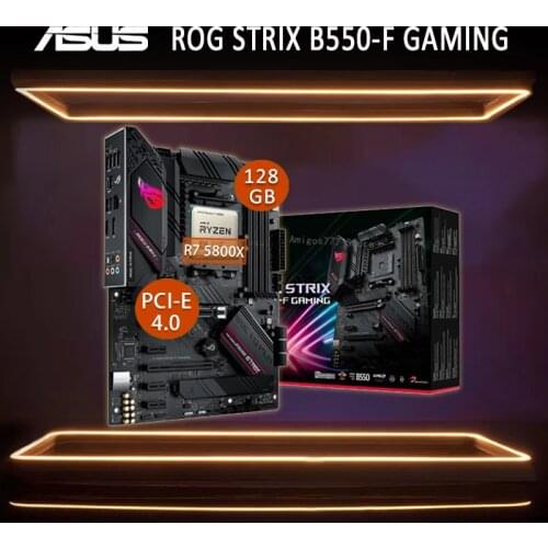 Asus ROG STRIX B550-F GAMING Motherboard With AMD Ryzen 7 5800X Motherboard Combo DDR4 128GB OC AMD B550 Gaming Placa-Mãe New