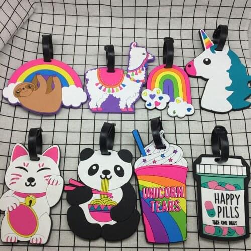 1PC Creative Travel Accessories Luggage Tag Cartoon Silica Gel Suitcase ID Address Holder Baggage Boarding Tags Portable Label