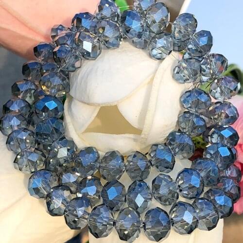 AAA quality Ink Blue 3*4mm Rondelle Austria Faceted Crystal Glass Beads Loose Spacer Round Beads for Jewelry Making Finding 15"
