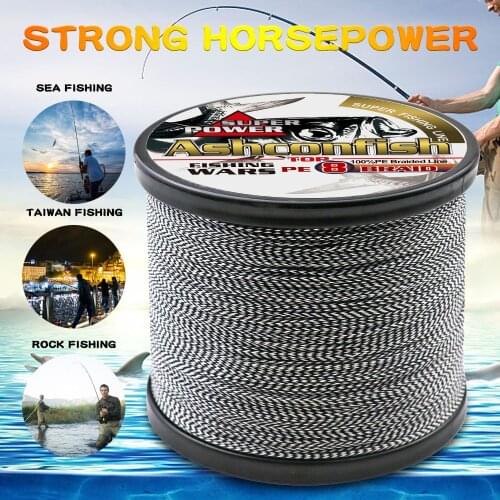 Super good quality black white mix color 1500m 2000m freashwater saltwarter 8 strand spot wire line strong ice sea fishing takle