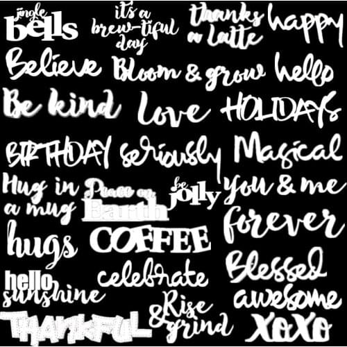 Believe Holiday Magical Seriously Awesome Words Metal Cutting Dies for DIY Scrapbooking Paper Cards Making Crafts 2019 New Dies