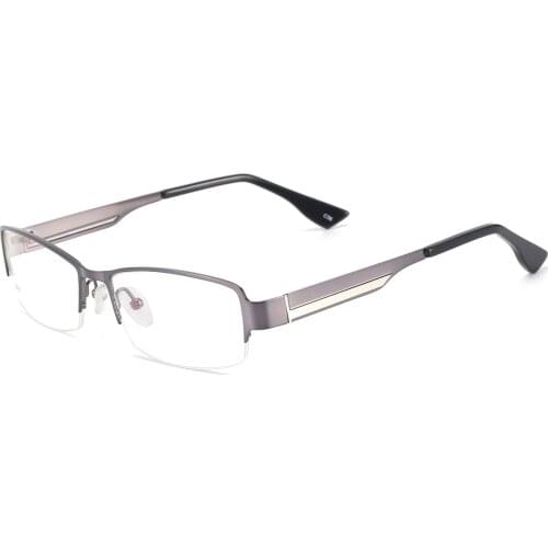 Men Large Metal Spectacles Half Rim Rectangle Prescription Eyeglass Frames For Optical Lenses Myopia Reading Progressive