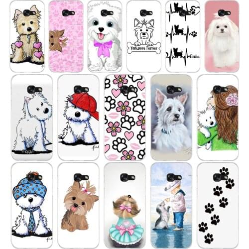 80AA yorkshire terrier dog puppy Soft Silicone Tpu Cover phone Case for Samsung A3 A5 A7 A8 2016 2017 2018 A50
