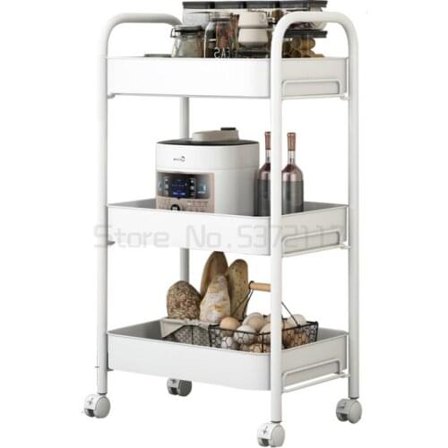 Kitchen cart rack floor multi-storey mobile bathroom bedroom Vegetable Basket Baby snack storage rack