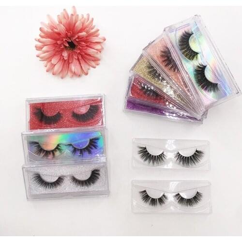 Natural Soft Mink Eyelashes Regular Length Cruelty Free 3D Mink Lashes with Rectangle Lash Packaging