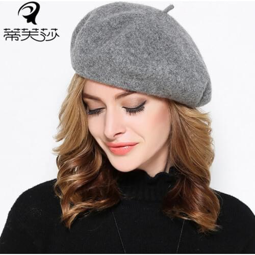 New Arrival Berets Hat Adult Female Cap Joker British Solid Color Wool Hat Fashion Cap Korean Tide Painter Octagonal Hat B-7689