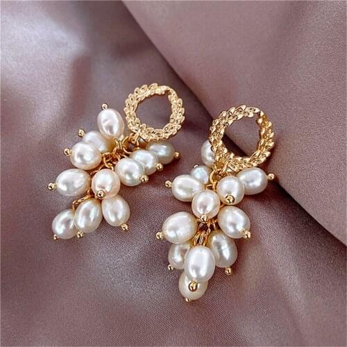 New Multi Layers Strands Pearl Drop Earrings For Women Jewelry White Elegant Statement Earings Exquisite Jewelry