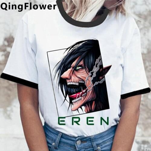 Attack on Titan Shingeki No Kyojin Titan Attack women japanese kawaii harajuku kawaii top tees white t shirt vintage