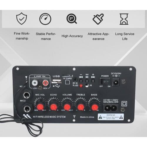 220V Vehicle Power Amplifier Board 12V~24V Speaker Motherboard Car Audio Support TF Card BT Subwoofer HiFi Stereo Audio Module