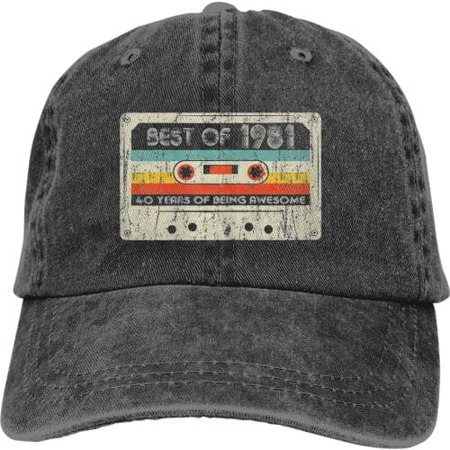 40th Birthday Gifts Best Of 1981 Cassette Tape Retro Vintage The Baseball Cap Peaked capt Sport Unisex Outdoor Custom Hats